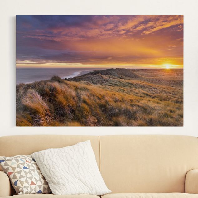 Print on canvas - Sunrise On The Beach On Sylt