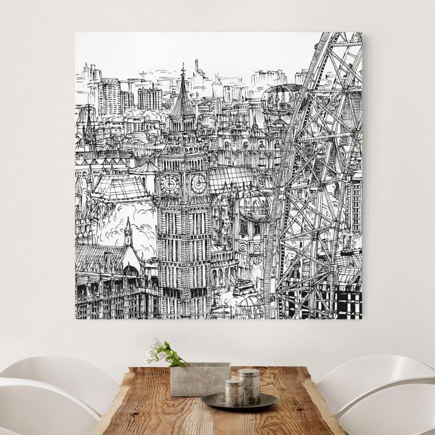 Print on canvas - City Study - London Eye