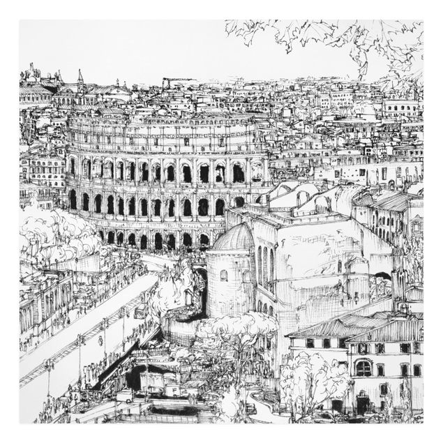Print on canvas - City Study - Rome
