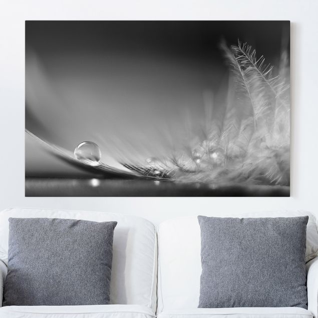 Print on canvas - Story of a Waterdrop Black White
