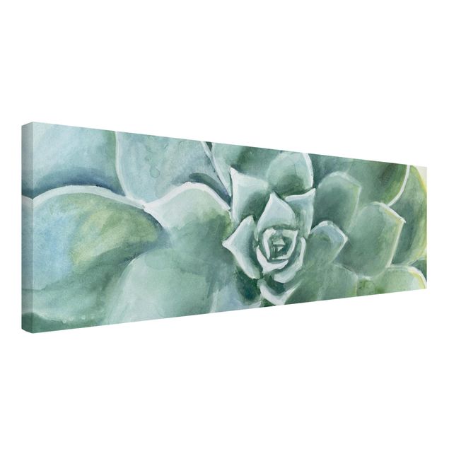 Print on canvas - Succulent Plant Watercolour Dark