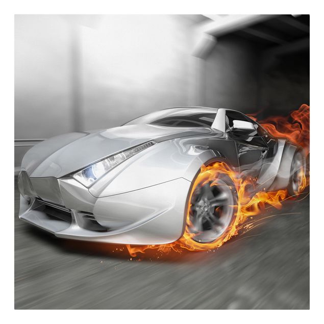 Print on canvas - Supercar In Flames