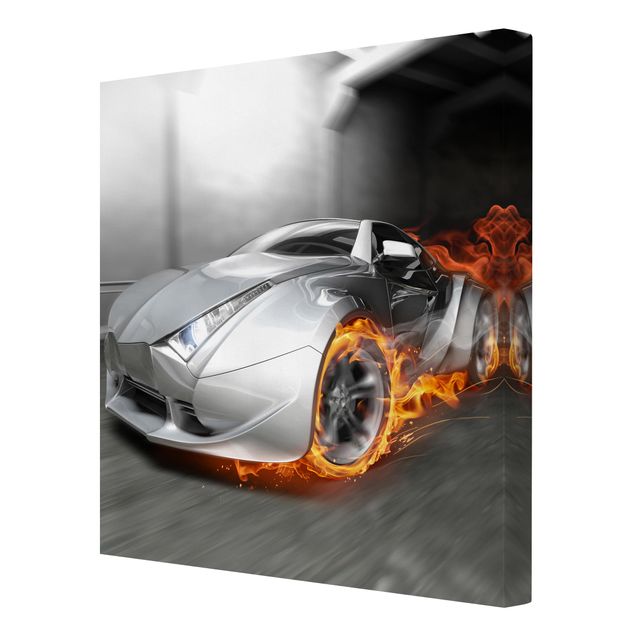 Print on canvas - Supercar In Flames