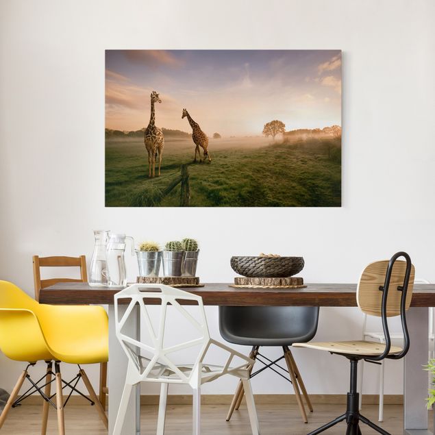 Print on canvas - Surreal Giraffes