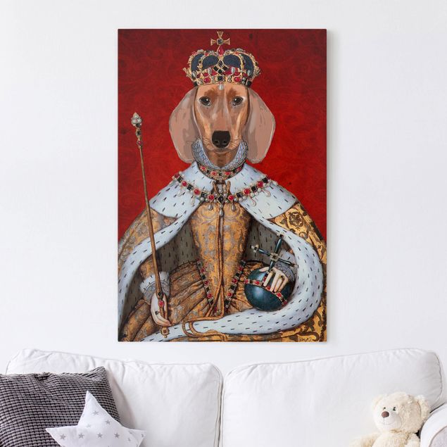 Print on canvas - Animal Portrait - Dachshund Queen