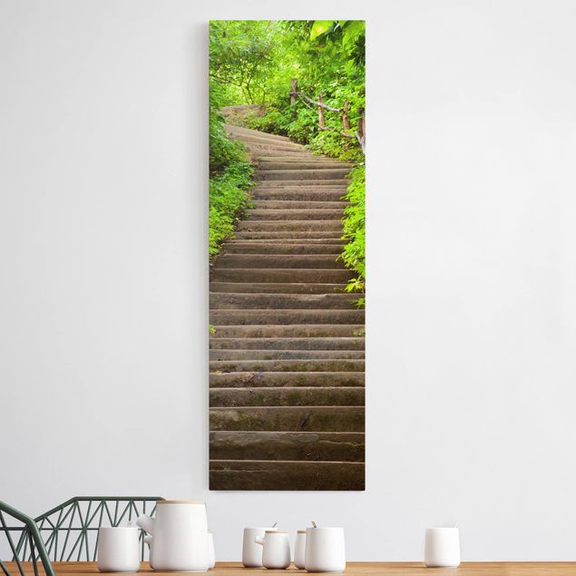 Print on canvas - Stairs In The Woods