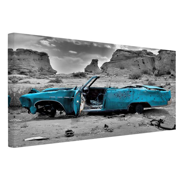 Print on canvas - Turquoise Cadillac