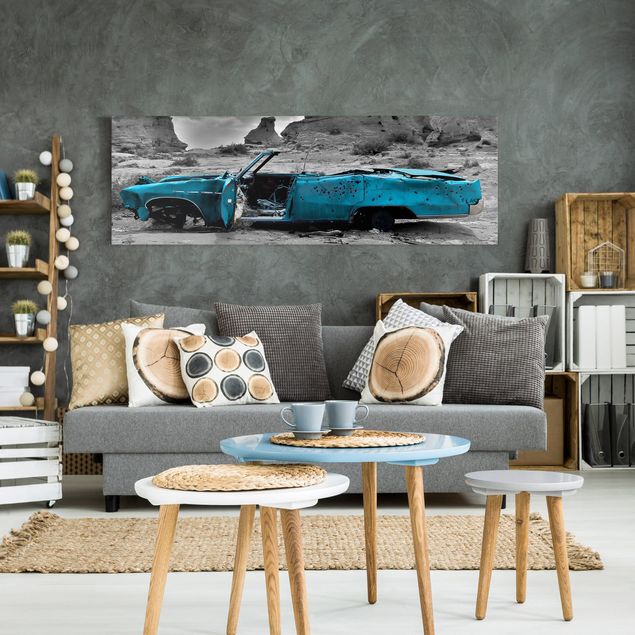 Print on canvas - Turquoise Cadillac