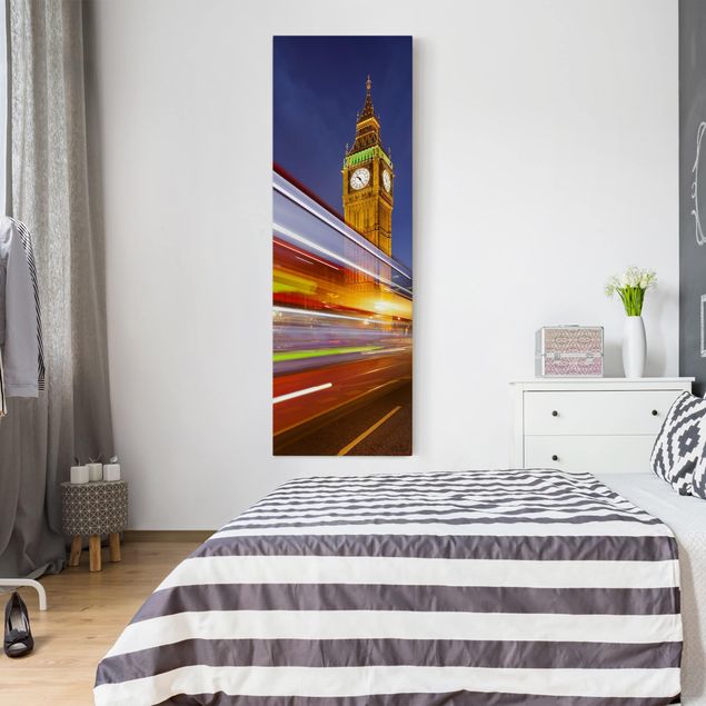 Print on canvas - Traffic in London at the Big Ben at night