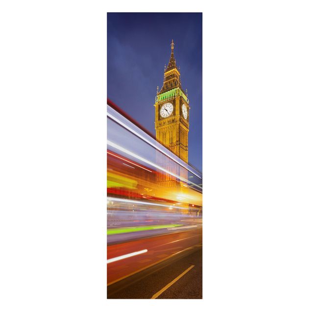 Print on canvas - Traffic in London at the Big Ben at night