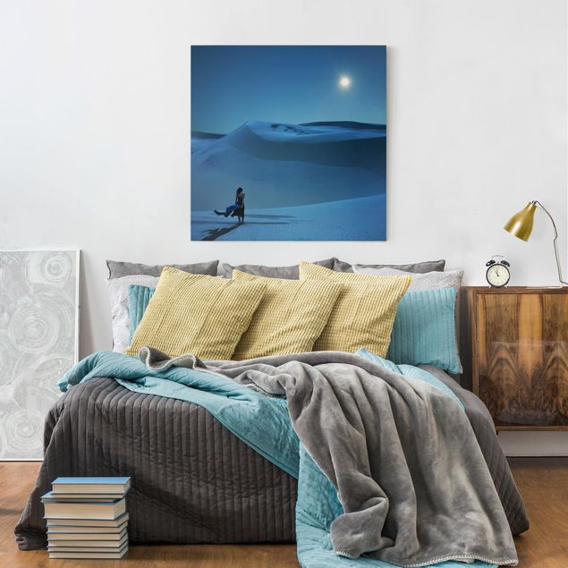 Print on canvas - Full Moon Over The Desert
