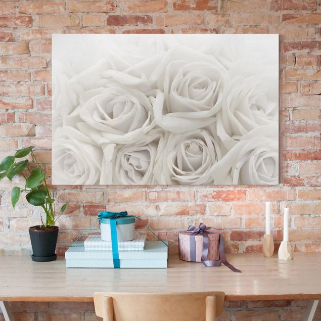Print on canvas - White Roses
