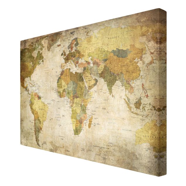 Print on canvas - World map