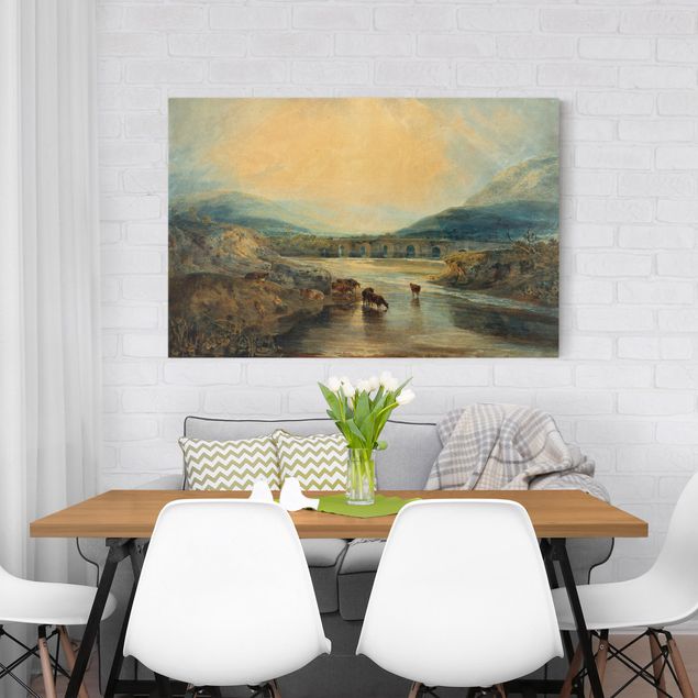 Print on canvas - William Turner - Abergavenny Bridge, Monmouthshire: Clearing Up After A Showery Day