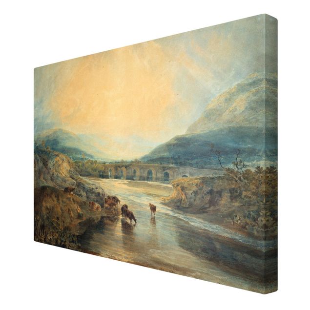 Print on canvas - William Turner - Abergavenny Bridge, Monmouthshire: Clearing Up After A Showery Day