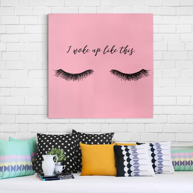 Print on canvas - Eyelashes Chat - Wake Up