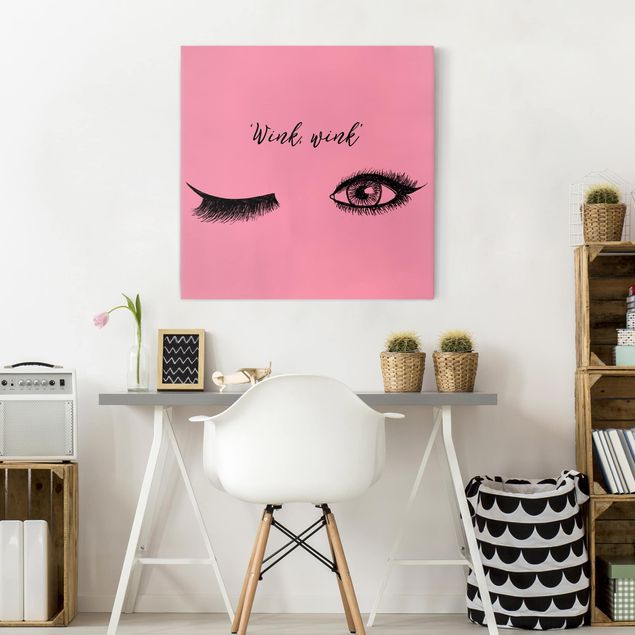 Print on canvas - Eyelashes Chat - Wink