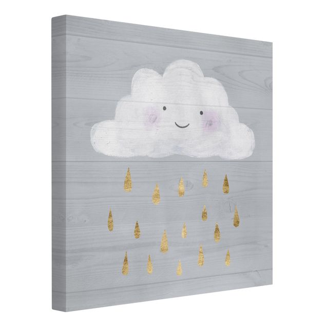 Print on canvas - Cloud With Golden Raindrops