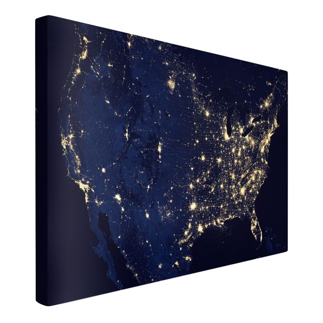 Canvas print - NASA Picture USA From Space By Night