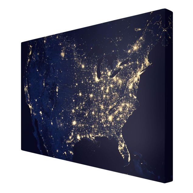 Canvas print - NASA Picture USA From Space By Night