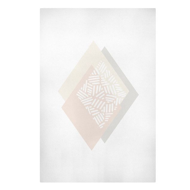 Canvas print - Soft Colours Geometry Diamonds