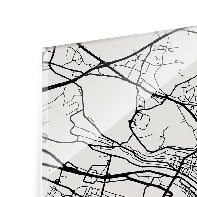 Glass print - Zurich City Map - Classic