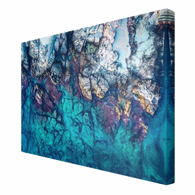 Canvas print - Top View Colourful Rocky Coastline