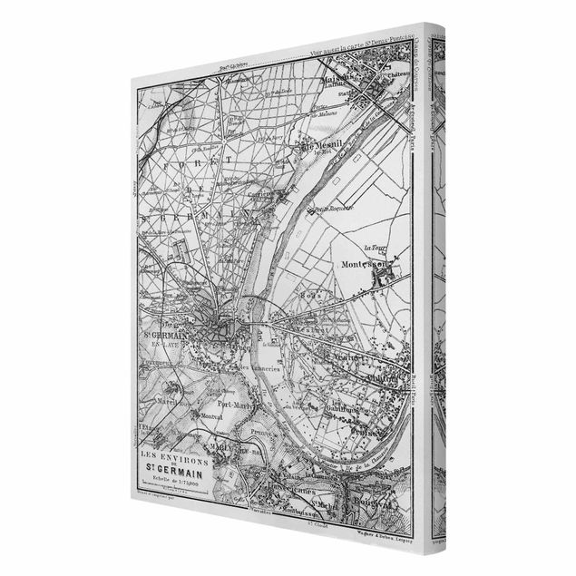 Canvas print - Vintage Map St Germain Paris