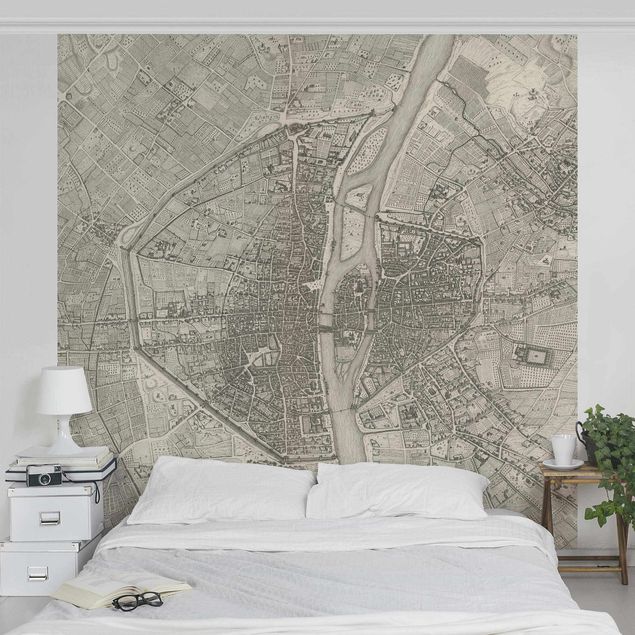 Walpaper - Vintage Map Paris