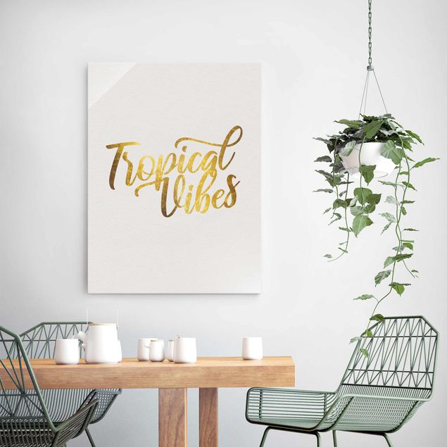 Glass print - Gold - Tropical Vibes