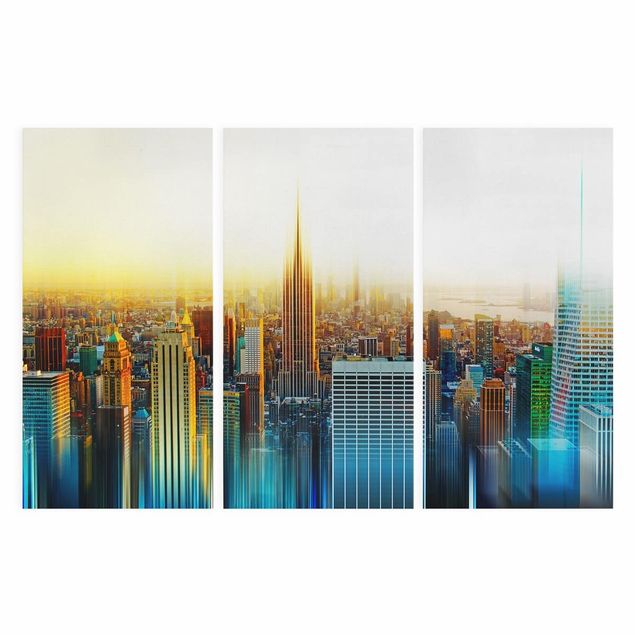 Print on canvas 3 parts - Manhattan Abstract