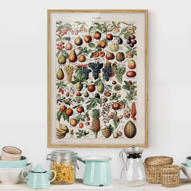 Framed poster - Vintage Board Fruits