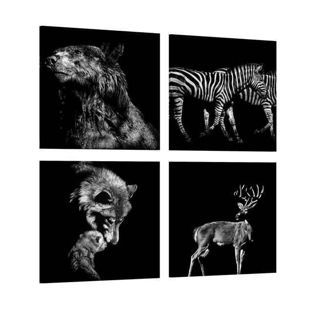 Print on canvas - Wild Animals From Black Set I