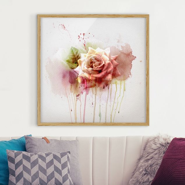 Framed poster - Watercolour Rose