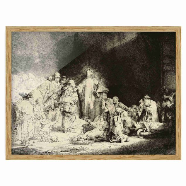 Framed poster - Rembrandt van Rijn - Christ healing the Sick. The Hundred Guilder