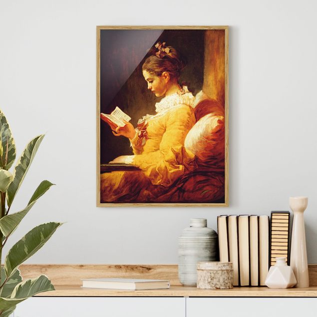 Framed poster - Jean Honoré Fragonard - Young Girl Reading