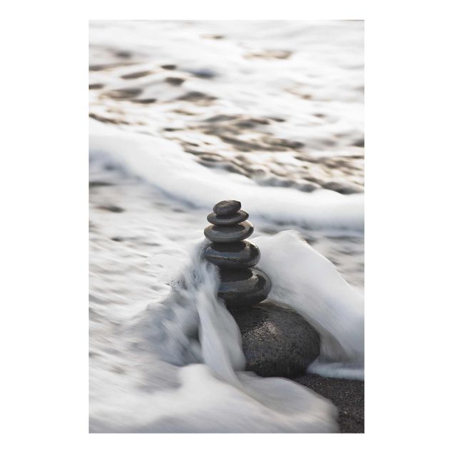 Glass print - Stone Tower And Wave