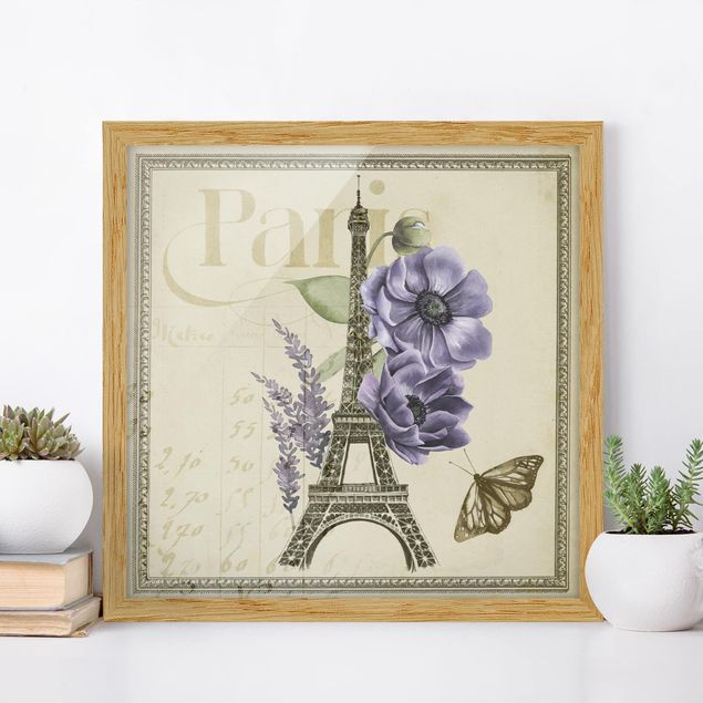 Framed poster - Paris Collage Eiffel Tower