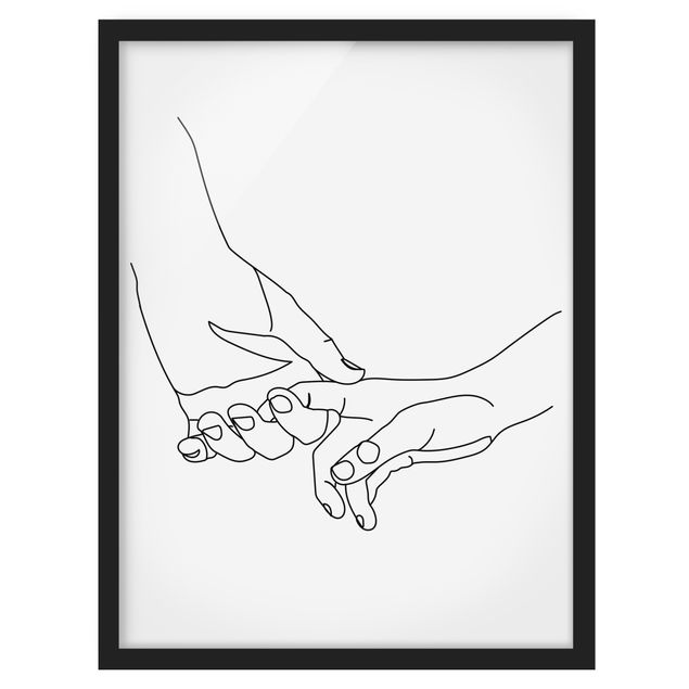 Framed poster - Tender Hands Line Art