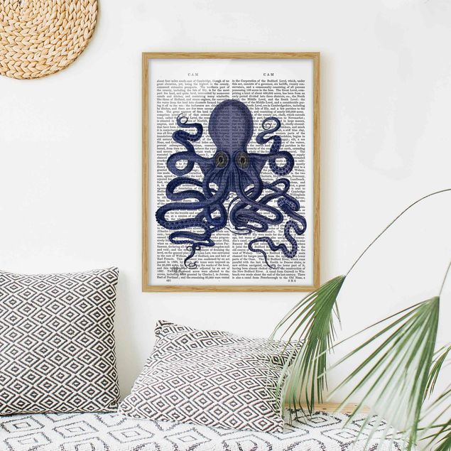 Framed poster - Animal Reading - Octopus