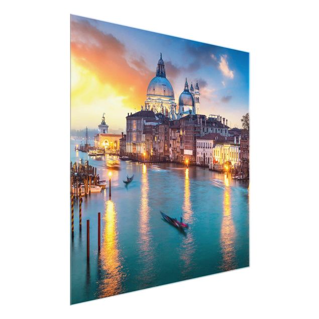Glass print - Sunset in Venice