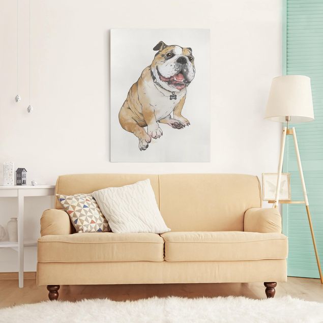 Canvas print - Illustration Dog Bulldog Painting