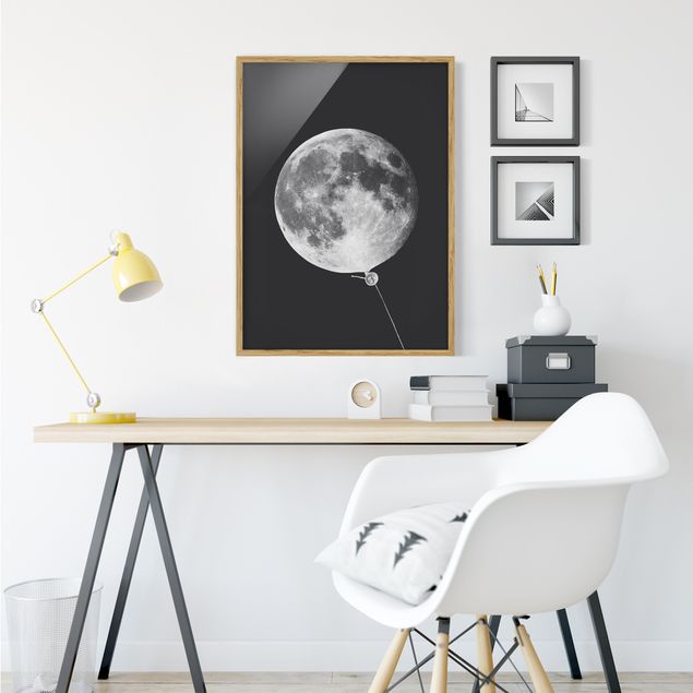 Framed poster - Balloon With Moon
