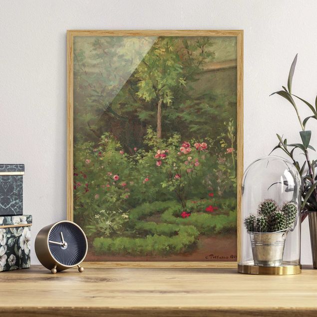 Framed poster - Camille Pissarro - A Rose Garden