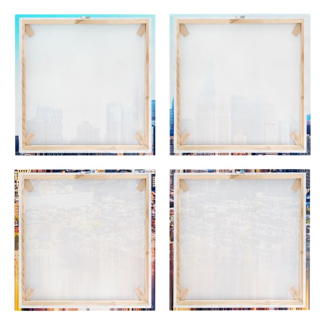 Print on canvas 4 parts - Manhattan Skyline Urban Stretch