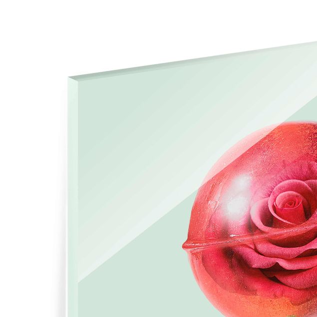 Glass print - Rose With Lollipop