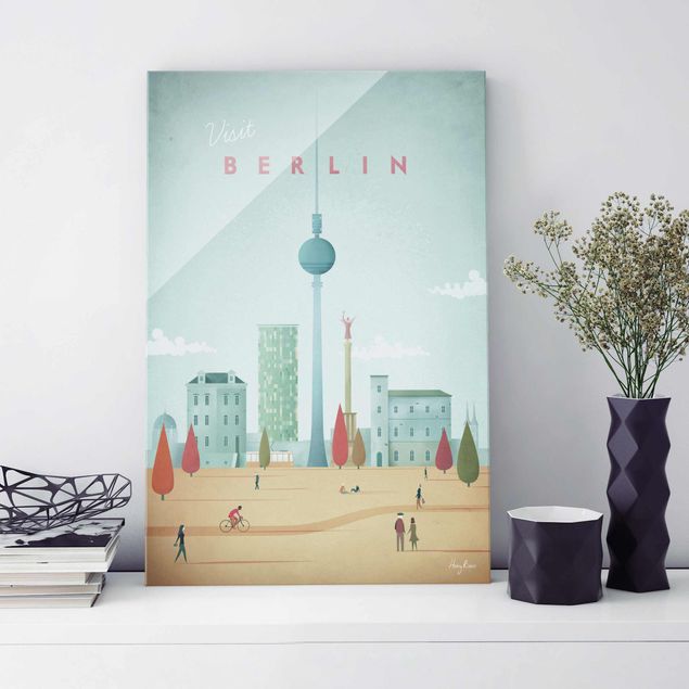 Glas Magnettafel Travel Poster - Berlin