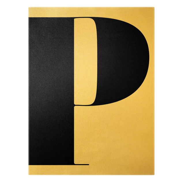 Canvas print gold - Antiqua Letter P