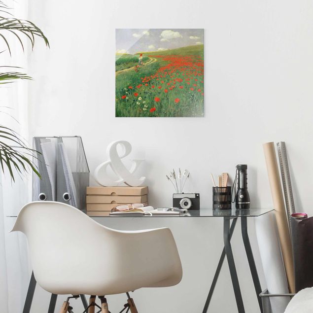 Glass print - Pál Szinyei-Merse - Summer Landscape With A Blossoming Poppy