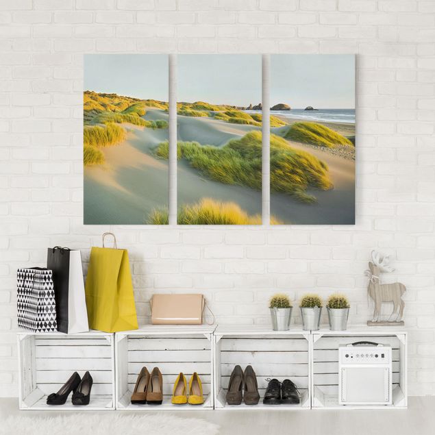 Print on canvas 3 parts - Dunes And Grasses At The Sea